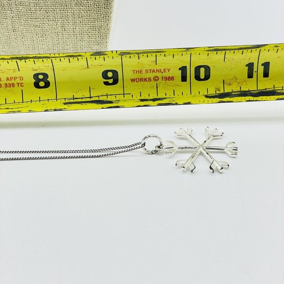 Arrow Shaft Star Silver Chain Marked BY 925 Snowflake Classic Career Cosplay - Picture 6 of 6